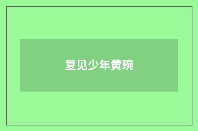 复见少年黄琬