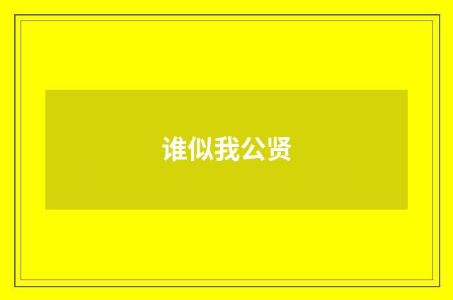 谁似我公贤