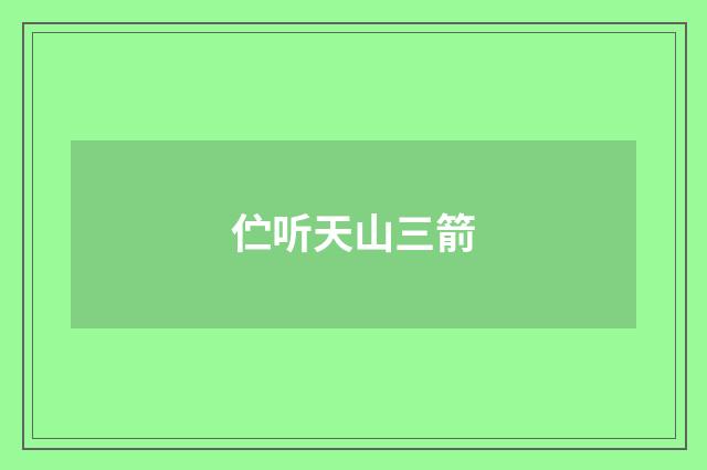 伫听天山三箭