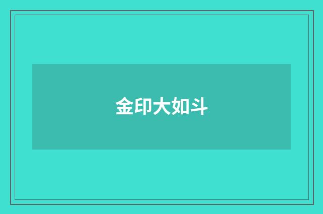 金印大如斗