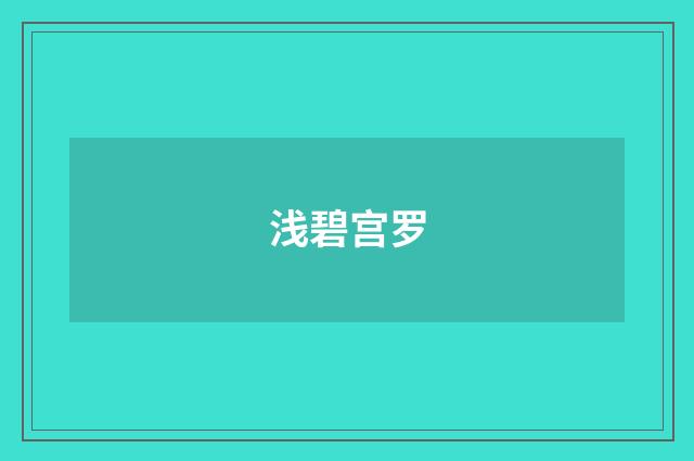浅碧宫罗