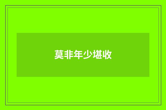 莫非年少堪收
