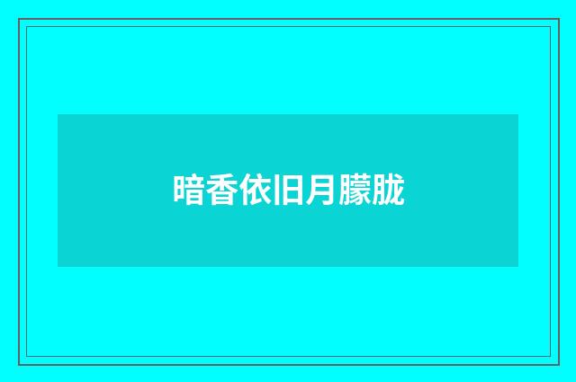 暗香依旧月朦胧