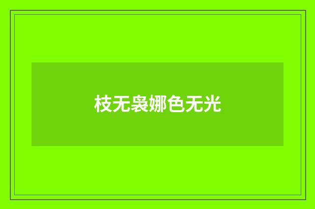 枝无袅娜色无光