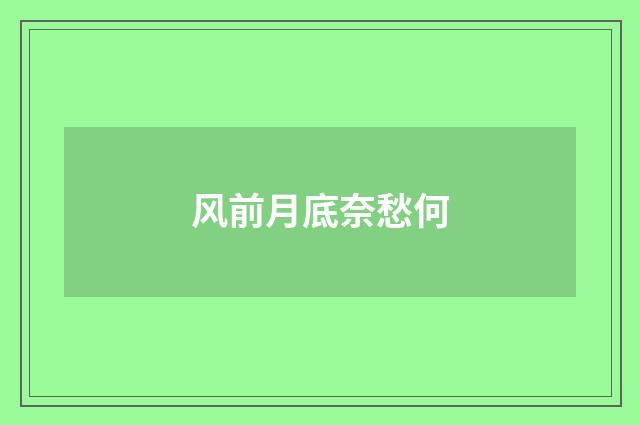风前月底奈愁何