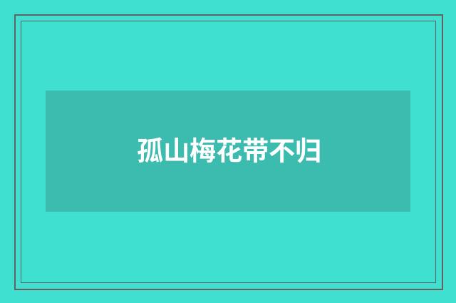 孤山梅花带不归