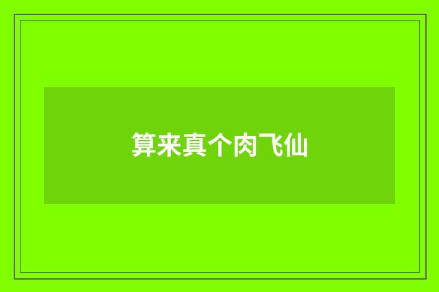 算来真个肉飞仙
