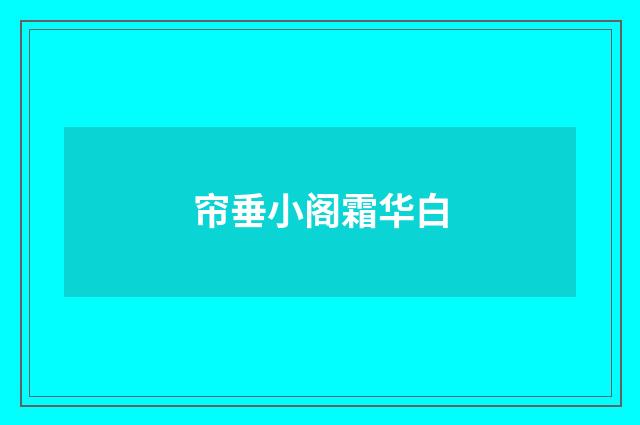 帘垂小阁霜华白