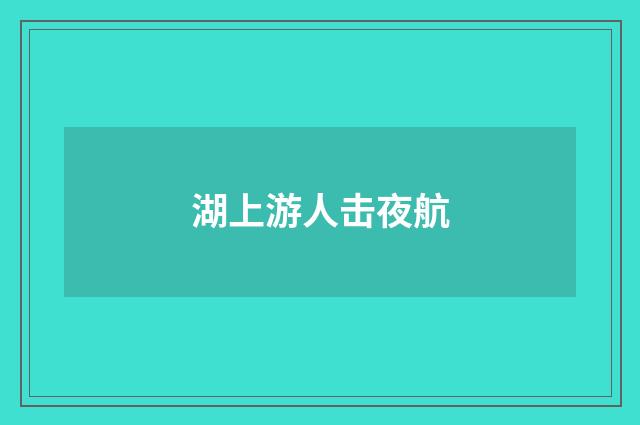 湖上游人击夜航