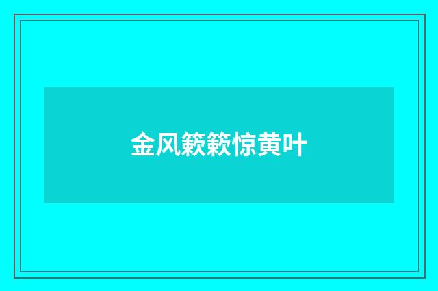 金风簌簌惊黄叶