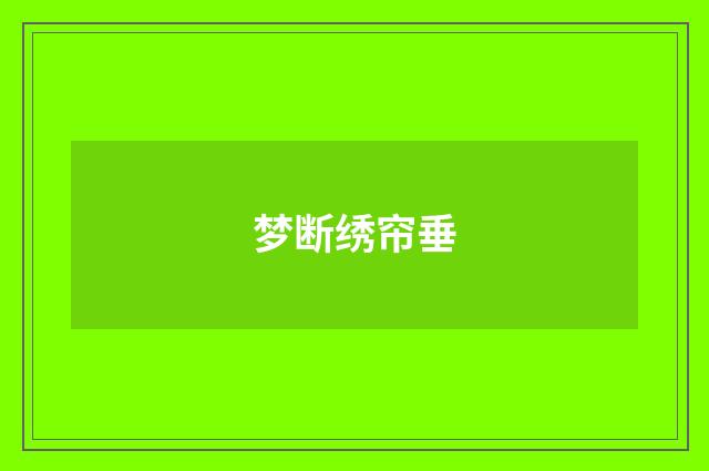 梦断绣帘垂