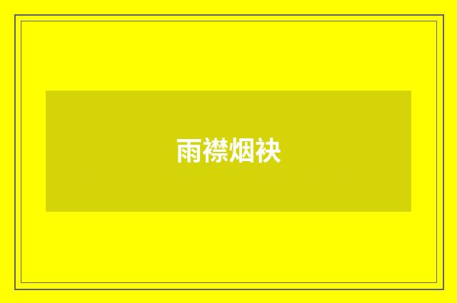 雨襟烟袂