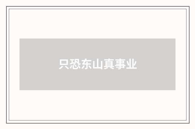 只恐东山真事业