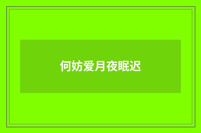 何妨爱月夜眠迟