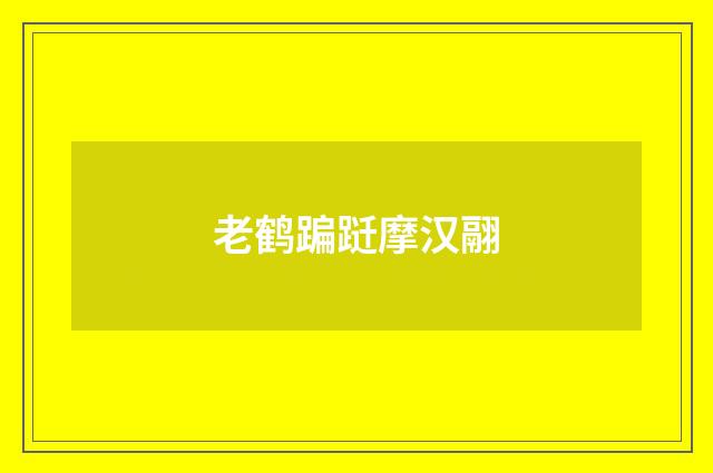 老鹤蹁跹摩汉翮