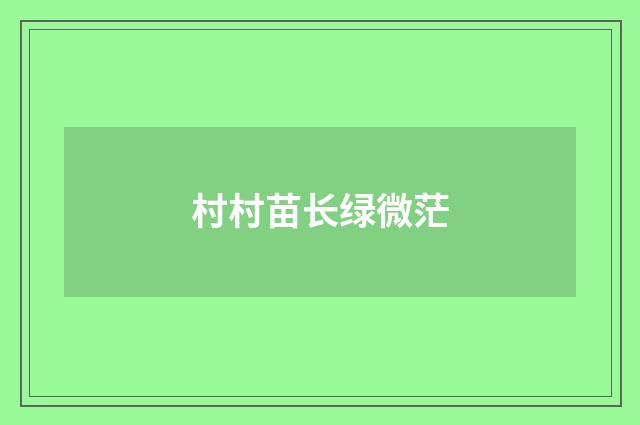 村村苗长绿微茫