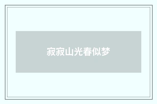 寂寂山光春似梦