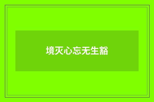境灭心忘无生豁