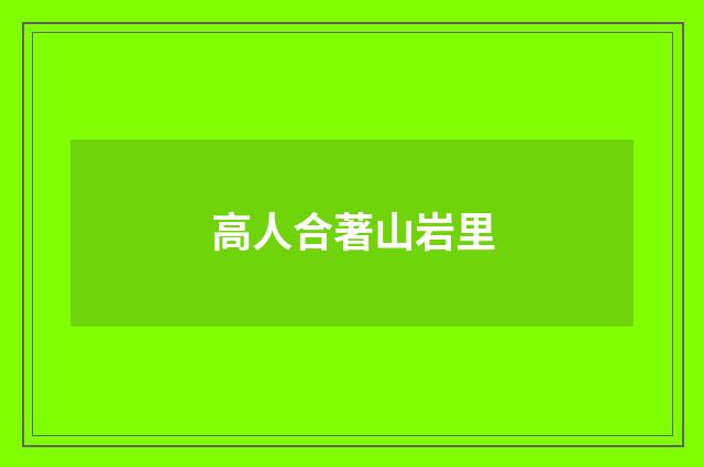 高人合著山岩里