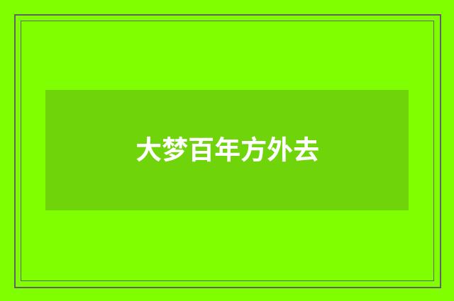 大梦百年方外去