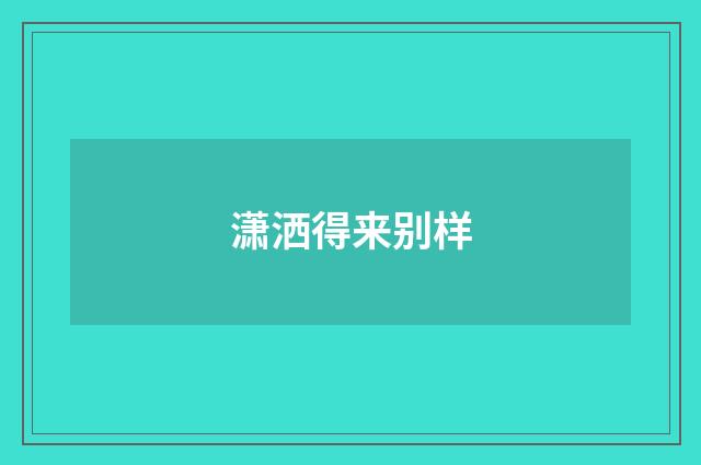 潇洒得来别样