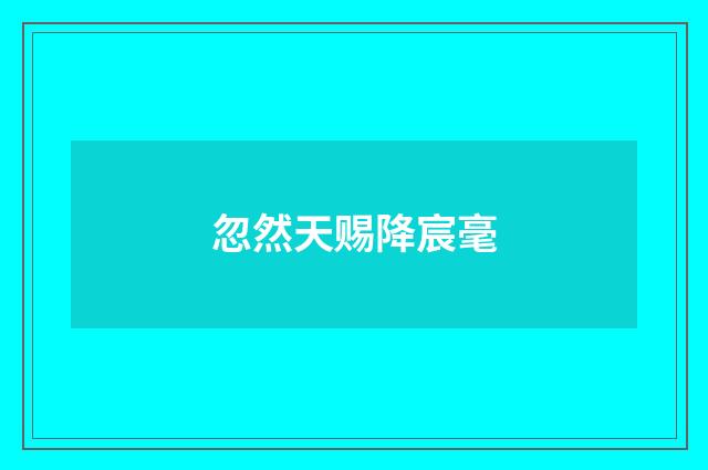 忽然天赐降宸毫