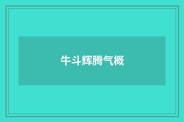 牛斗辉腾气概