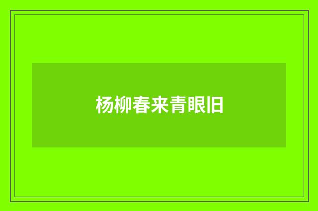 杨柳春来青眼旧
