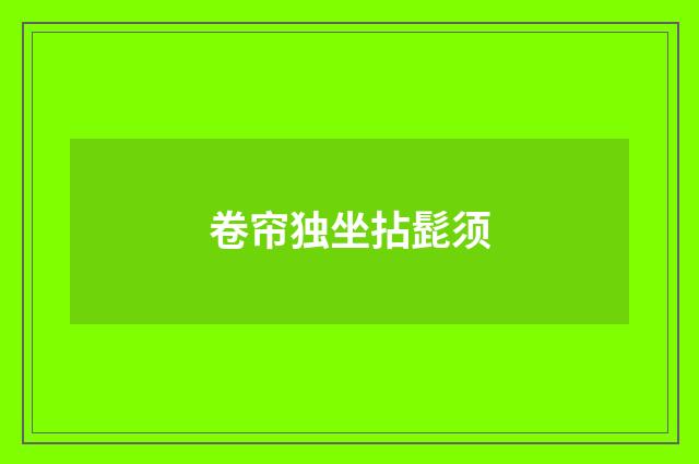 卷帘独坐拈髭须