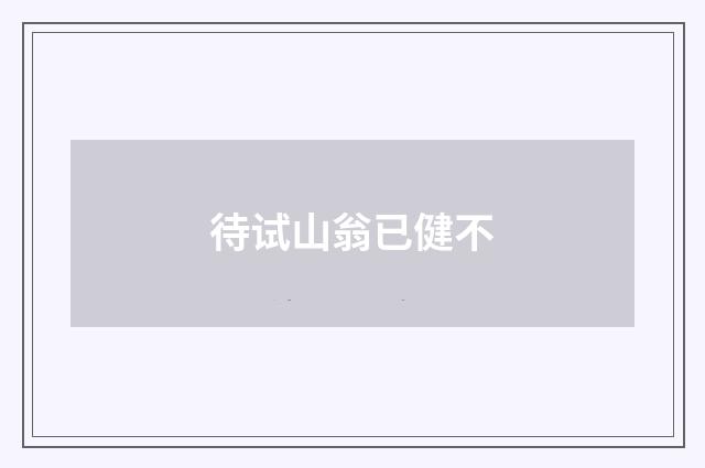 待试山翁已健不