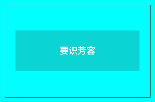 要识芳容