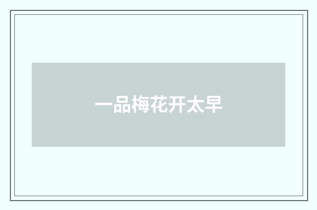 一品梅花开太早