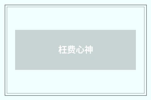 枉费心神