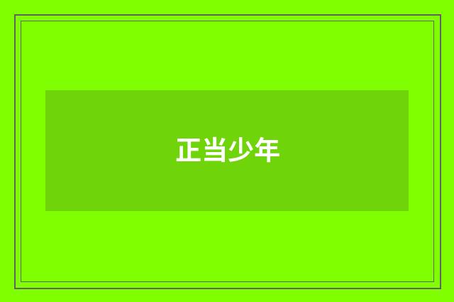 正当少年