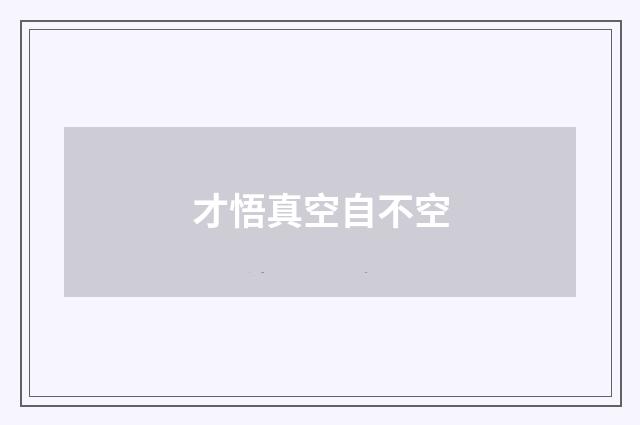 才悟真空自不空