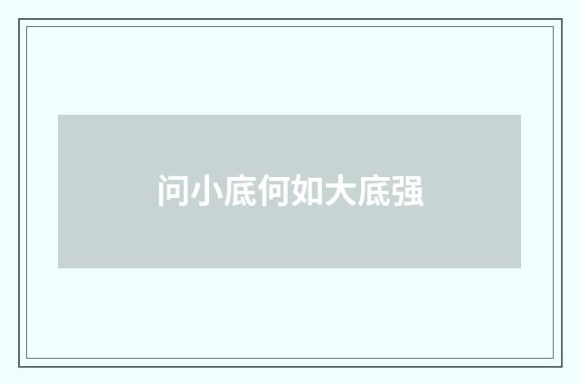 问小底何如大底强