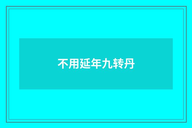 不用延年九转丹