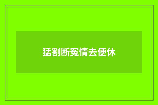 猛割断冤情去便休
