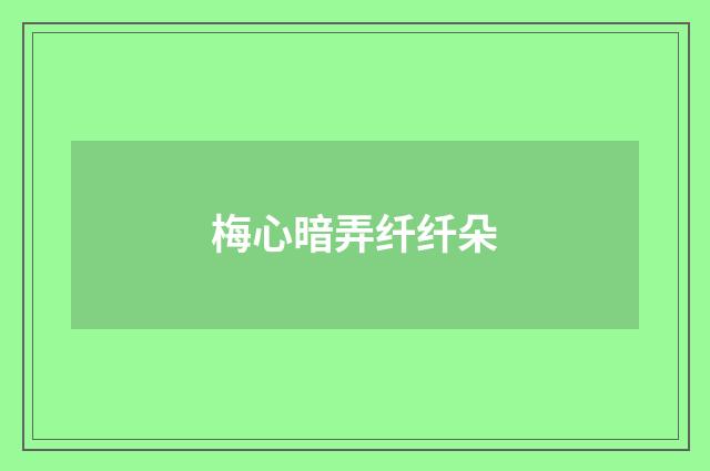 梅心暗弄纤纤朵
