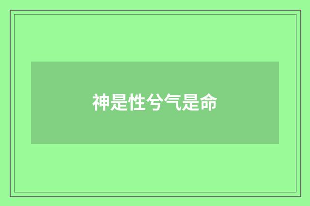 神是性兮气是命