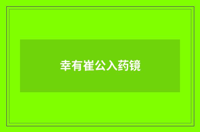 幸有崔公入药镜