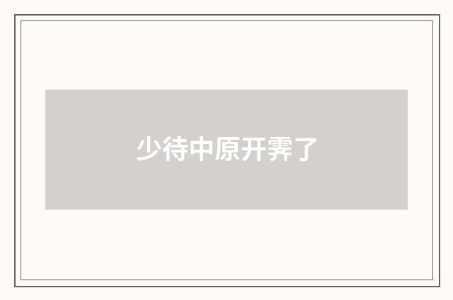 少待中原开霁了