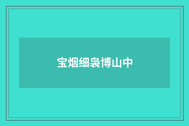 宝烟细袅博山中
