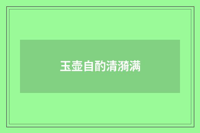 玉壶自酌清漪满