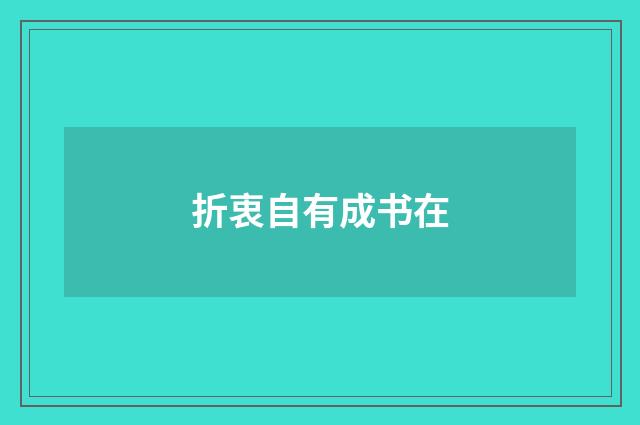 折衷自有成书在