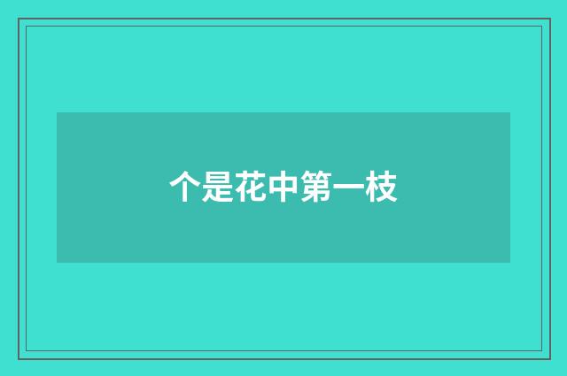 个是花中第一枝