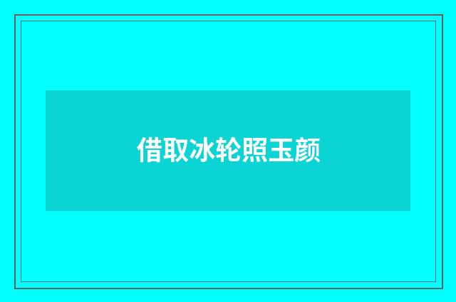 借取冰轮照玉颜