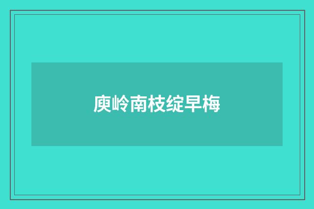 庾岭南枝绽早梅
