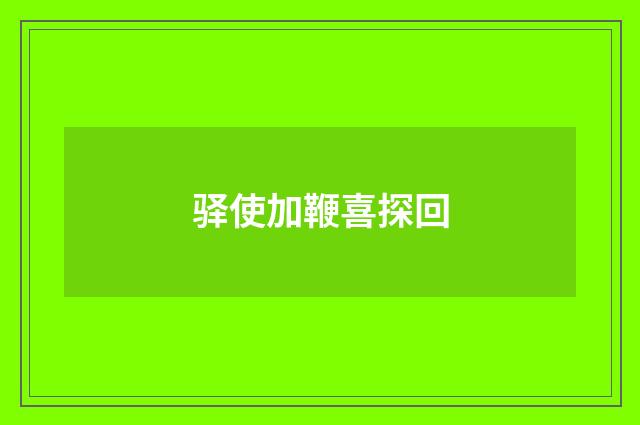 驿使加鞭喜探回