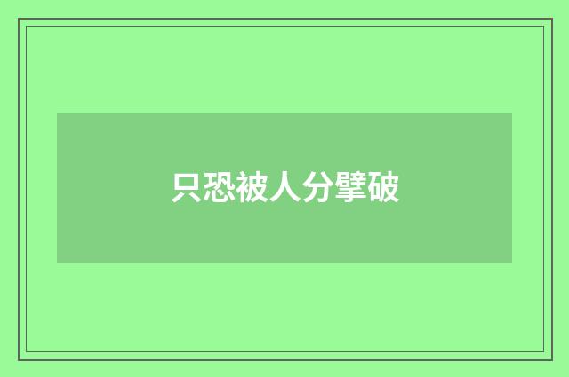 只恐被人分擘破